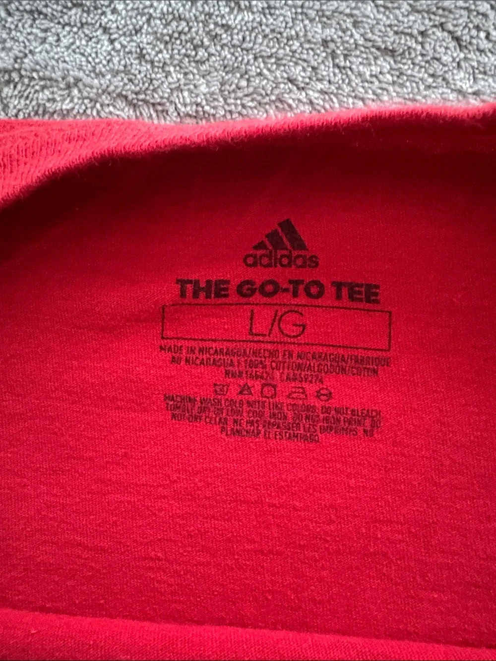 adidas Red Short Sleeve Tee with Black Logo